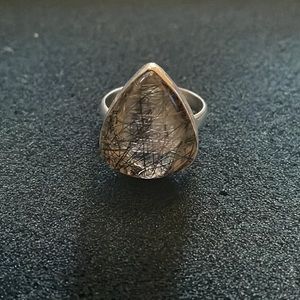 Rutilated Quartz sterling ring size 8